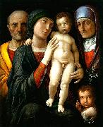 Andrea Mantegna Hl. Familie mit Hl. Elisabeth und Johannesknaben oil